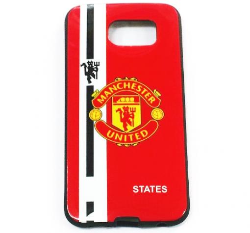 Силиконов калъф / гръб / TPU за Samsung Galaxy S6 Edge G925 - червен / Manchester United