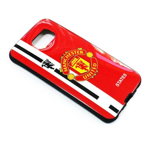 Силиконов калъф / гръб / TPU за Samsung Galaxy S6 Edge G925 - червен / Manchester United — снимка 2