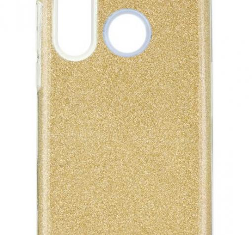 Силиконов калъф / гръб / TPU за Samsung Galaxy A30 - златист / брокат