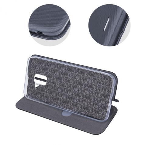 Луксозен кожен калъф Flip тефтер със стойка VIVA Smart Case за Huawei P Smart 2019 - тъмно сив — снимка 2