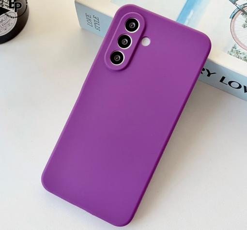 Силиконов калъф / гръб / кейс за Samsung A57 Plum - тъмнолилав кейс със защита за камерата