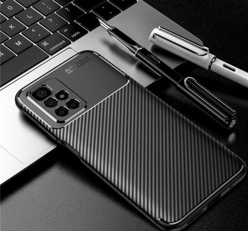 Луксозен силиконов калъф / гръб / TPU Auto Focus за Xiaomi Redmi 10 - черен / Carbon