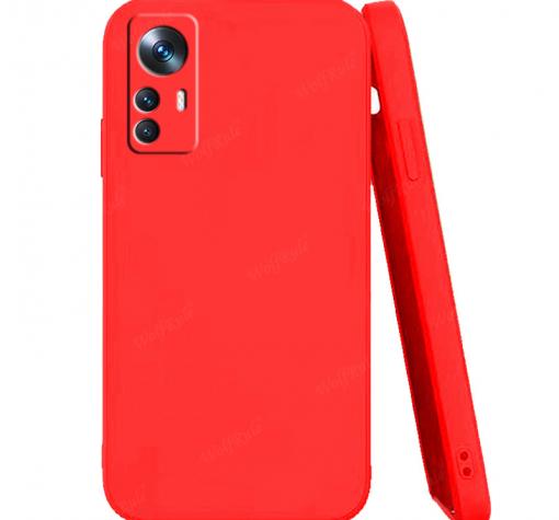 Луксозен силиконов калъф / гръб / кейс за Xiaomi 12T / 12T Pro 5G - червен със защита за камерата