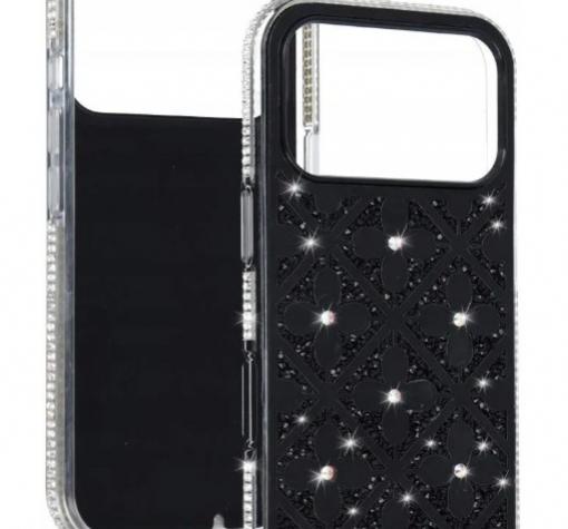 Луксозен силиконов калъф / кейс / Colorful Case TPU за Samsung Galaxy A16 - черен с камъни