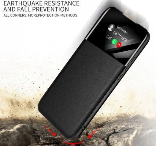 Луксозен активен калъф Smart View Flip Cover за Apple iPhone 14 (6.1) - черен — снимка 3