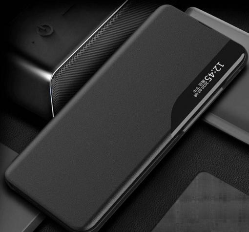 Луксозен калъф Smart View със стойка за Motorola Moto G51 5G - черен — снимка 2