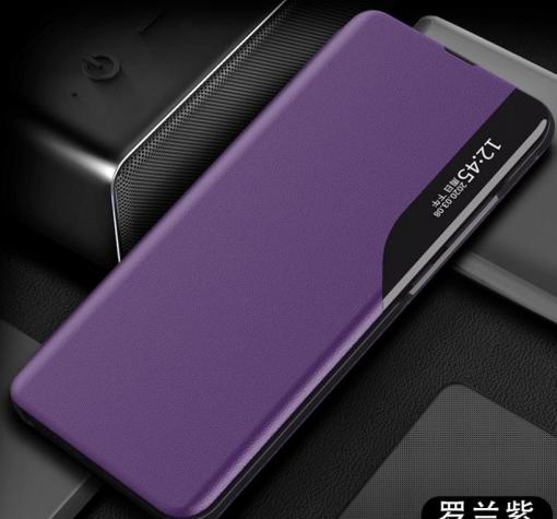 Луксозен калъф Smart View със стойка за Xiaomi Redmi Note 10 4G - лилав — снимка 2