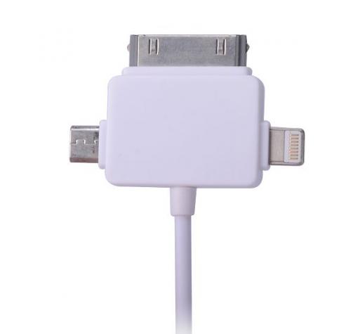 USB кабел за зареждане 3 в 1 за Apple iPhone 4 / 4S, Apple iPhone 5 / 5S / 5C / iPhone 6, Apple iPad 2 / iPad 4 , Apple iPad Air , Apple iPad Mini , Samsung Galaxy Tab , HTC , LG , Sony — снимка 2