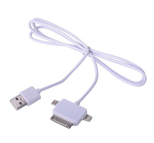 USB кабел за зареждане 3 в 1 за Apple iPhone 4 / 4S, Apple iPhone 5 / 5S / 5C / iPhone 6, Apple iPad 2 / iPad 4 , Apple iPad Air , Apple iPad Mini , Samsung Galaxy Tab , HTC , LG , Sony — снимка 4