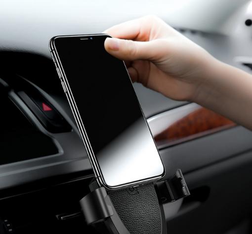 Универсална стойка за кола с безжично зареждане USAMS US-CD45 Gravity Car Mount Wireless Charging - черна / въртяща се на 360° — снимка 3