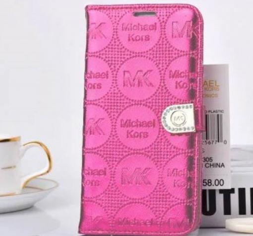 Луксозен кожен калъф Flip тефтер Michael Kors със стойка за Samsung Galaxy S6 G920 - розов / Flexi