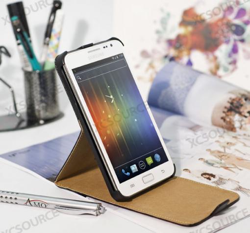 Вертикален кожен калъф със стойка Samsung Galaxy Note II / N7100 - черен — снимка 2