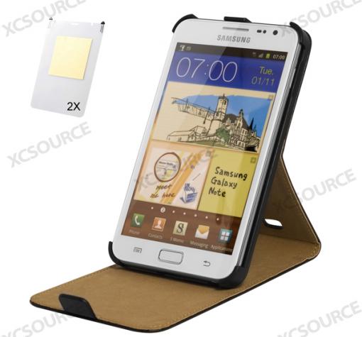 Вертикален кожен калъф със стойка Samsung Galaxy Note II / N7100 - черен
