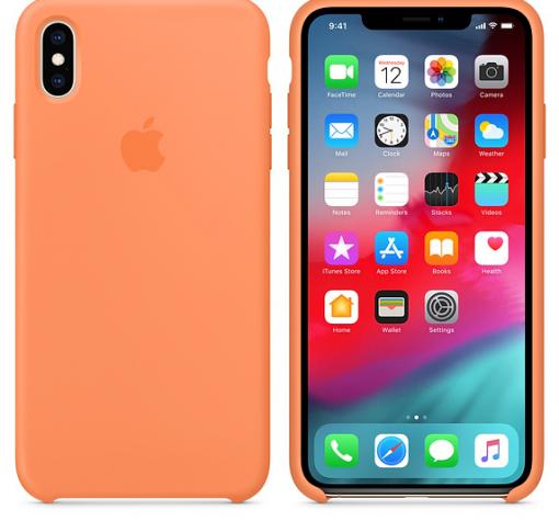 Оригинален гръб Silicone Cover за Apple iPhone X / iPhone XS - цвят праскова
