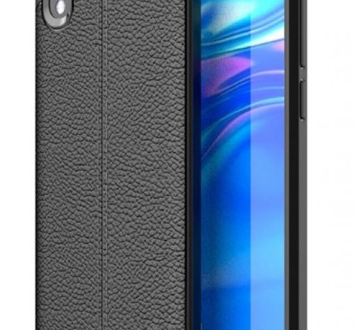Луксозен силиконов калъф / гръб / TPU за Huawei Y5 2019 - черен / имитиращ кожа