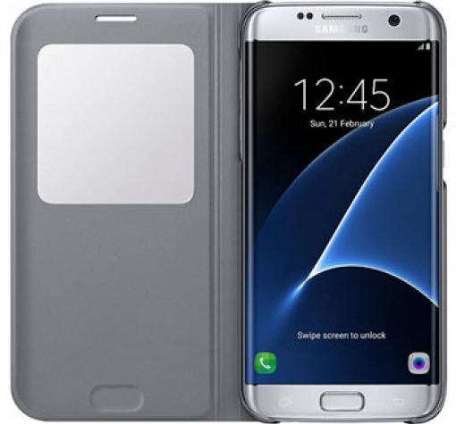 Оригинален калъф S View Cover EF-Z935CB за Samsung Galaxy S7 Edge G935 - светло сив — снимка 4