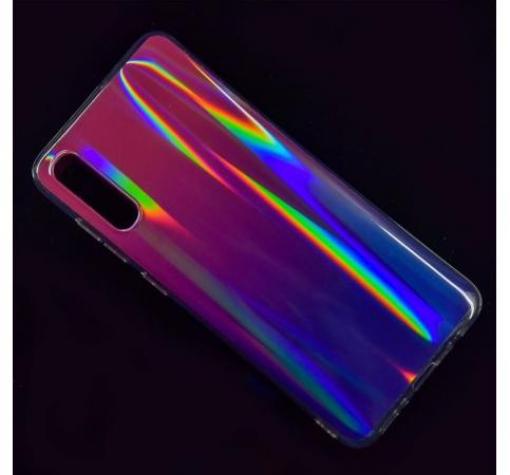 Силиконов калъф / гръб / TPU Rainbow за Samsung Galaxy A20e - преливащ / розово и лилаво