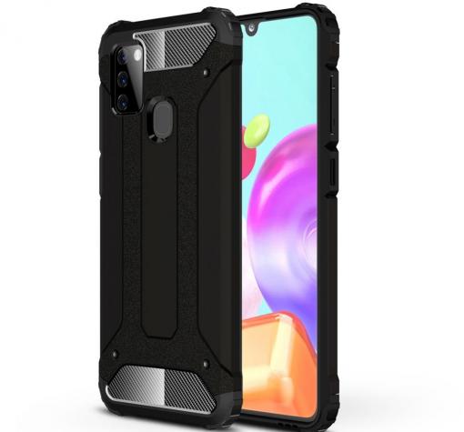 Силиконов гръб TPU Spigen Hybrid с твърда част за Samsung Galaxy A21s – черен