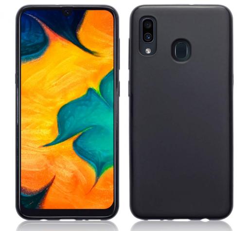 Силиконов калъф / гръб / TPU за Samsung Galaxy A30 - черен / мат