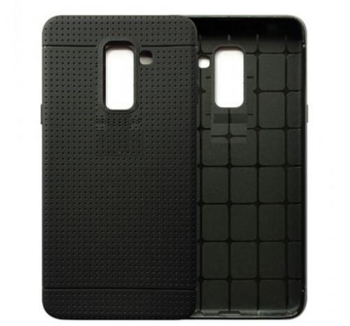 Силиконов калъф / гръб / TPU за Samsung Galaxy J6 2018 - черен / grid