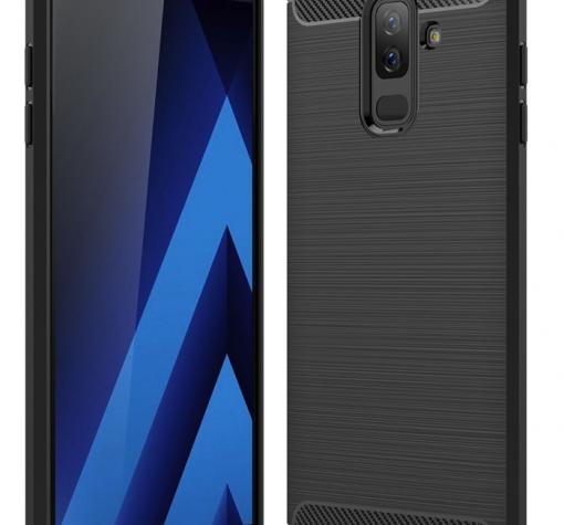 Силиконов калъф / гръб / TPU за Samsung Galaxy A6 Plus 2018 - черен / carbon
