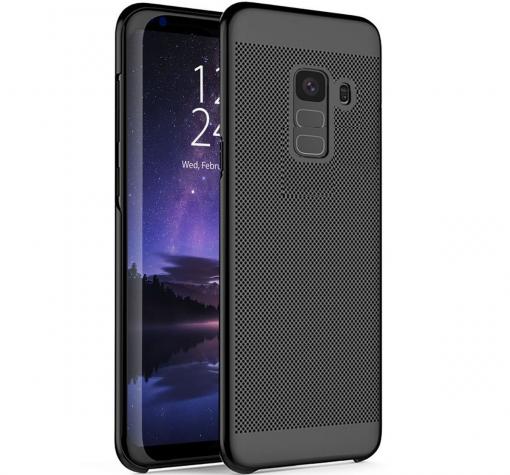 Луксозен твърд гръб за Samsung Galaxy A6 Plus 2018 - черен / Grid