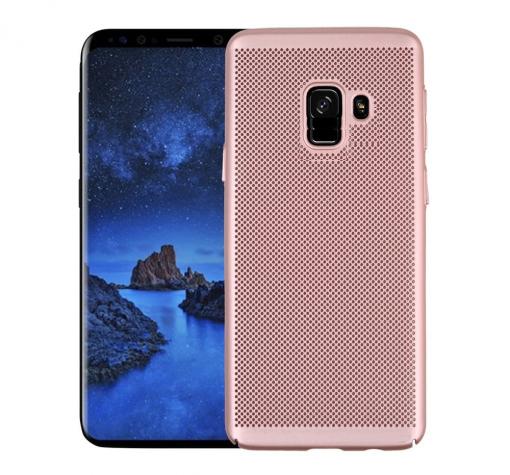 Луксозен твърд гръб за Samsung Galaxy A6 2018 A600F - Rose Gold / Grid
