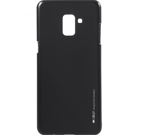 Луксозен силиконов калъф / гръб / TPU MERCURY i-Jelly Case Metallic Finish за Samsung Galaxy A8 2018 A530F - черен