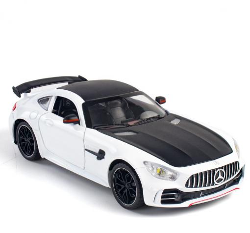 Метална кола с отварящи се врати капаци светлини и звуци Mercedes AMG GTR 1:24 — снимка 4