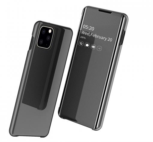 Луксозен калъф Clear View Cover с твърд гръб за Apple iPhone 11 6.1 - черен — снимка 3
