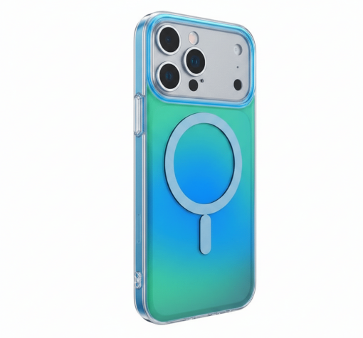 Луксозен твърд гръб / кейс Tecto Shield Magsafe Aurora iPhone 17 Pro Max Blue — снимка 2
