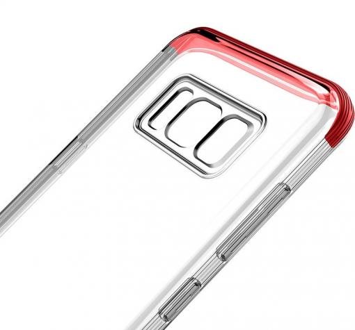 Оригинален гръб Baseus Armor Case за Samsung Galaxy S8 G950 - прозрачен / червен кант — снимка 2