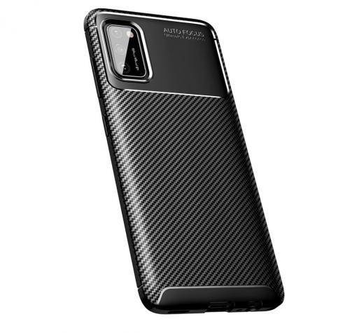 Луксозен силиконов калъф / гръб / TPU Auto Focus за Samsung Galaxy A02s - черен / Carbon