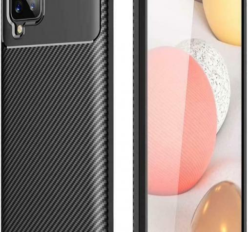 Луксозен силиконов калъф / гръб / TPU Auto Focus за Samsung Galaxy A42 5G - черен / Carbon