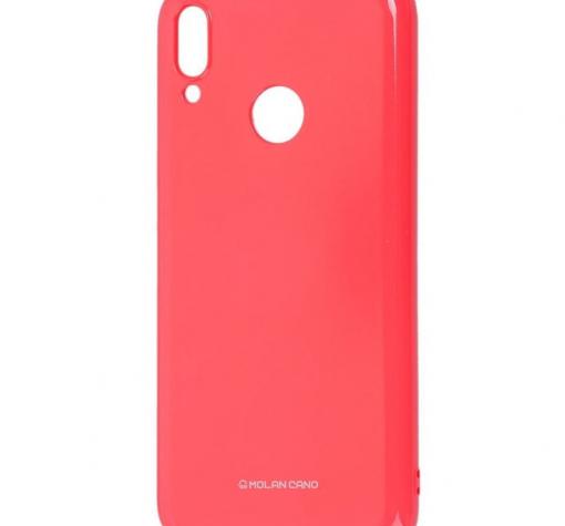 Силиконов калъф / гръб / TPU MOLAN CANO Jelly Case за Samsung Galaxy A20e - розов / брокат