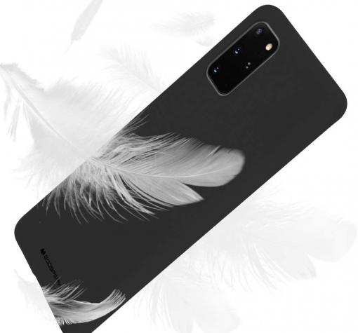 Луксозен силиконов калъф / гръб / TPU Mercury GOOSPERY Soft Jelly Case за Samsung Galaxy S20 Plus - черен — снимка 2