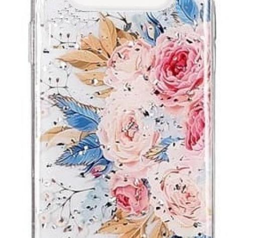 Луксозен силиконов калъф / гръб / TPU за Samsung Galaxy S10e - Божури / блестящи частици