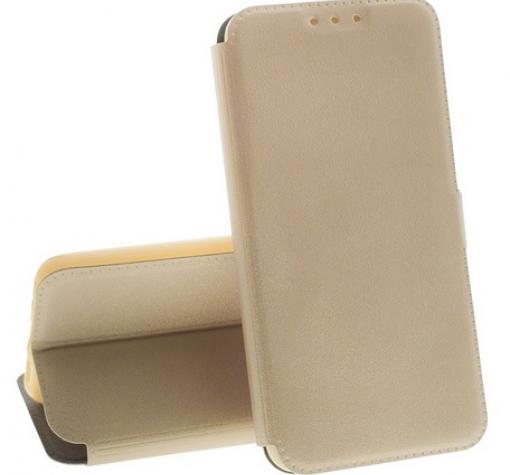 Кожен калъф Flip тефтер Flexi със стойка за Huawei P40 - златист