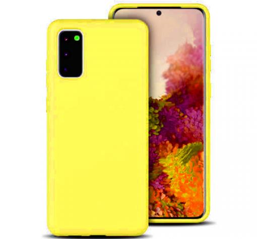 Луксозен силиконов калъф / гръб / Soft Touch TPU за Samsung Galaxy S20 FE - жълт