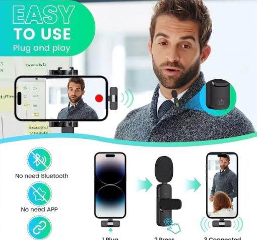 Безжичен микрофон / Wireless Lavalier Microphone / Type - C — снимка 3
