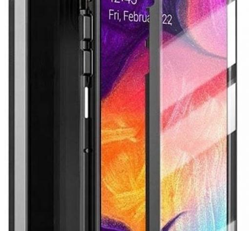 Магнитен калъф Bumper Case 360° FULL за Samsung Galaxy A10/M10 - прозрачен / черна рамка — снимка 2