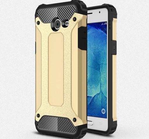 Силиконов гръб TPU Spigen Hybrid с твърда част за Samsung Galaxy J7 2017 J730 - златист