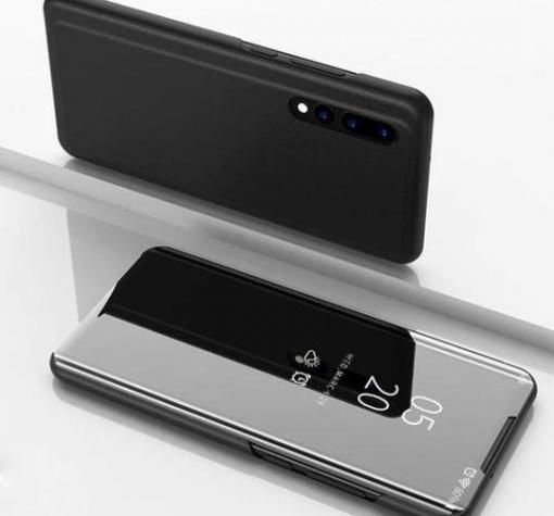 Луксозен калъф Clear View Cover с твърд гръб за Xiaomi Mi A3 - черен — снимка 2