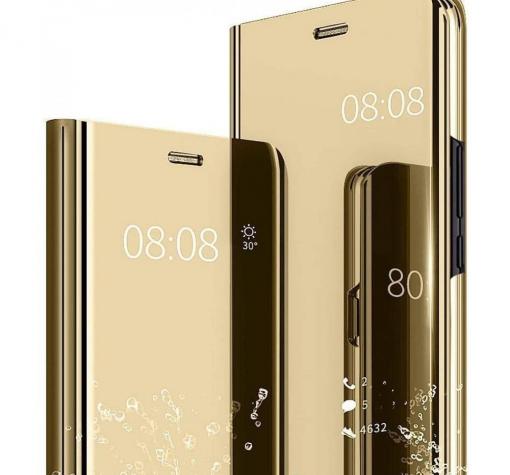 Луксозен калъф Clear View Cover с твърд гръб за Apple iPhone 12 Mini 5.4'' - Златист