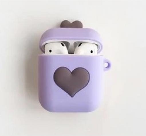 Силиконов калъф за AirPod - Purple Heart — снимка 2