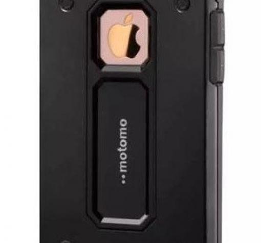 Силиконов гръб TPU MOTOMO Hybrid с твърда част 2в1 за Apple iPhone 7 Plus - черен