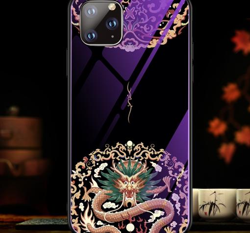 Луксозен стъклен твърд гръб за Apple iPhone 11 6.1'' - дракон — снимка 2