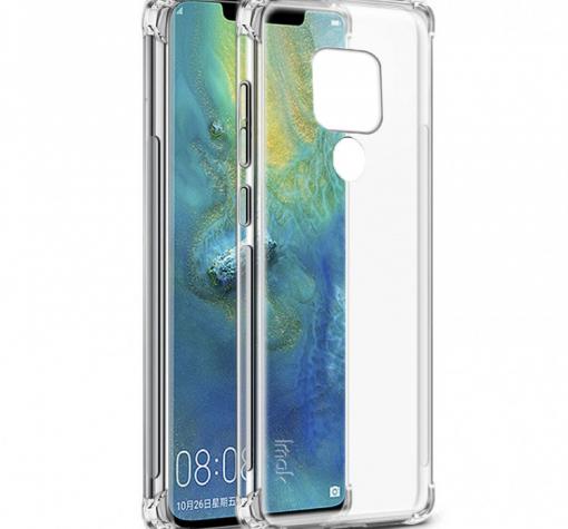Удароустойчив силиконов калъф за Huawei Mаte 20 - прозрачен