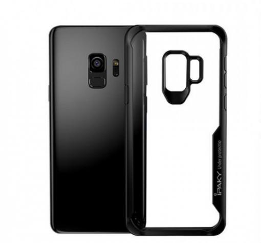 Луксозен твърд гръб със силиконов кант IPAKY за Samsung Galaxy S9 Plus G965 - прозрачен