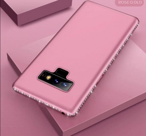 Луксозен силиконов калъф / гръб / TPU с камъни за Samsung Galaxy Note 9 - Rose Gold